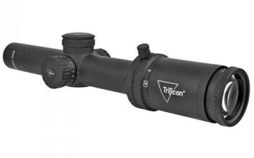 Trijicon Credo 1-4x24mm Second Focal Plane Riflescope with Red MRAD Ranging, 30mm Tube, Matte Black, Low Capped Adjusters CR424-C-2900011