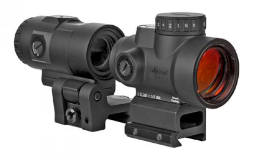 Trijicon MRO HD, Red Dot, 1X25, 68MOA Circle With 2MOA Center Dot, Black, Full Co-Witness Mount , 3X Magnifier With Adjustable Height Quick Release, Flip to Side Mount MRO-C-2200057