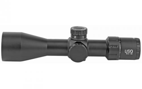 US Optics TS Series Rifle Scope, 3-12X44mm, 30mm Main Tube, Front Focal Plane, 1/10 Mil Adjustments, Black, MIL Hunting Reticle (MHR) TS-12X MHR