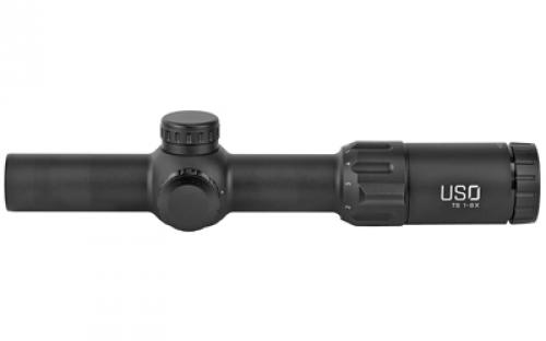 US Optics TS Series Rifle Scope, 1-6X24mm, 30mm Main Tube, Second Focal Plane, 0.5 MOA Adjustments, Black Finish, Simple Crosshair Reticle with Red Dot TS-6X SFP
