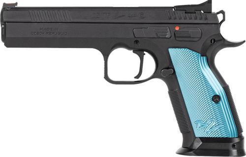 CZ TS2 SA 9MM FS 20-SHOT BLACK POLYCOAT BLUE GRIP