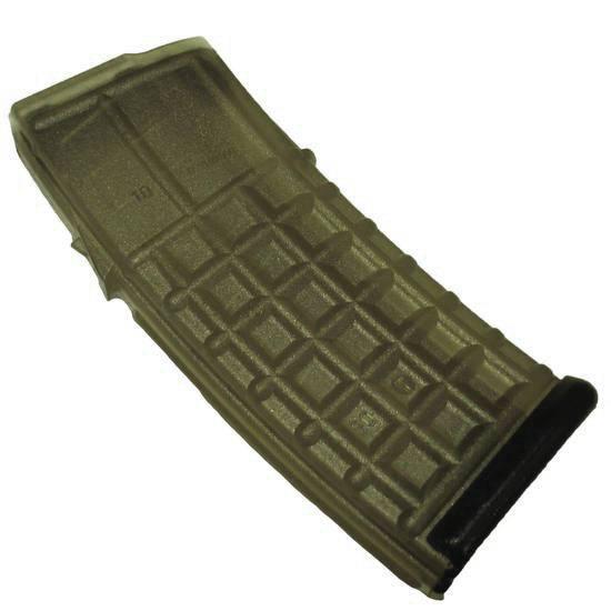 Steyr Arms Magazine, 223 Remington/556NATO, 30 Rounds, Fits Steyr AUG, Polymer, Transparent, Green Base 1200050500