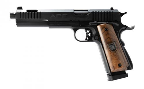 American Precision Firearms Prismatic, Dueller, 1911, Semi-automatic, Single Action, Double Barrel, Steel Framed Pistol, 45ACP, 5" Barrels, Matte Finish, Black, Wood Grips, 7+7 Rounds, 2 Magazines AFDP-45-BK-14