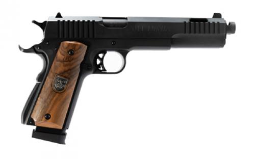 American Precision Firearms Prismatic, Dueller, 1911, Semi-automatic, Single Action, Double Barrel, Steel Framed Pistol, 45ACP, 5" Barrels, Matte Finish, Black, Wood Grips, 7+7 Rounds, 2 Magazines AFDP-45-BK-14