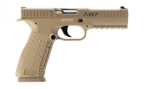 American Precision Firearms Strike One, Semi-automatic, Striker Fired, Full Size, Polymer Frame Pistol, 9MM, 5" Barrel, No Manual Safety, Cerakote Finish, Tan, 10 Rounds, 2 Magazines AFS1-9-TA-10