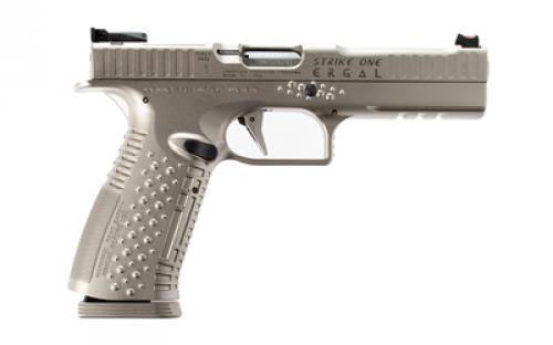 American Precision Firearms Strike One, Ergal, Semi-automatic, Striker Fired, Full Size, Aluminum Frame Pistol, 9MM, 5" Barrel, No Manual Safety, Brushed Finish, Silver, Fiber Optic Front Sight with Adjustable Rear, Optic Ready, 10 Rounds, 2 Magazines AFS1E-9-SL-10-OR