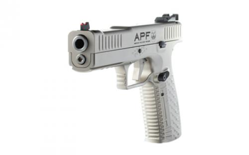 American Precision Firearms Strike One, Ergal, Semi-automatic, Striker Fired, Full Size, Aluminum Frame Pistol, 9MM, 5" Barrel, No Manual Safety, Brushed Finish, Silver, Fiber Optic Front Sight with Adjustable Rear, Optic Ready, 10 Rounds, 2 Magazines AFS1E-9-SL-10-OR