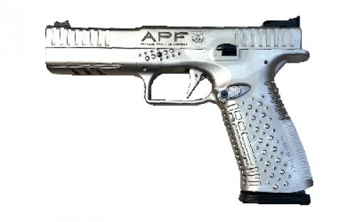 American Precision Firearms Strike One, Mark II, Semi-automatic, Striker Fired, Full Size, Polymer Frame Pistol, 9MM, 5.4" Threaded Barrel, Fiber Optic Front Sight, No Manual Safety, Matte Finish, Silver Frame and Slide, 17 Rounds, 2 Magazines AFS1MII-9-SL-17