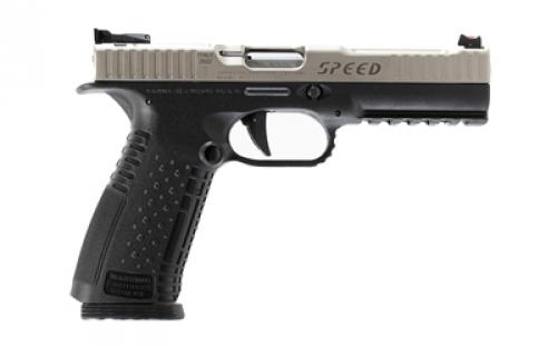 American Precision Firearms Strike One, Speed, Semi-automatic, Striker Fired, Full Size, Polymer Frame Pistol, 9MM, 5 Barrel, No Manual Safety, Matte Finish, Silver Frame and Satinless Steel Slide, Fiber Optic Front Sight with Adjustable Rear, 10 Rounds, 2 Magazines AFS1S-9-DT-10