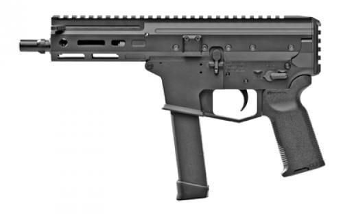 Angstadt Arms MDP-9, Semi-automatic, Pistol, 9MM, 6 3-Lug Barrel, Black, Polymer Grip, 17 Rounds, Fits GLOCK-compatible 9MM Double Stack Magazines, Continuous Picatinny Rail, M-Lok Interface, Roller-Delayed Blowback AAMDP09P06