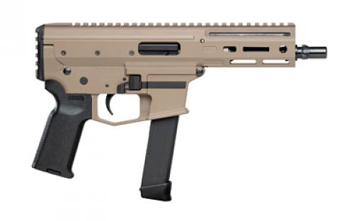 Angstadt Arms MDP-9, Semi-automatic, Pistol, 9MM, 6" 3-Lug Barrel, Flat Dark Earth, Polymer Grip, 17 Rounds, Fits GLOCK-compatible 9MM Double Stack Magazines, Continuous Picatinny Rail, M-Lok Interface, Roller-Delayed Blowback AAMDP09PF6