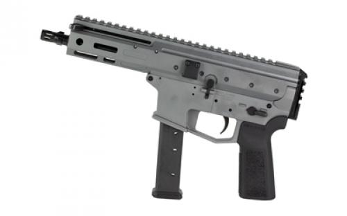 Angstadt Arms MDP-9, Semi-automatic, Pistol, 9MM, 6 3-Lug Barrel, Gray, Polymer Grip, 17 Rounds, Fits GLOCK-compatible 9MM Double Stack Magazines, Continuous Picatinny Rail, M-Lok Interface, Roller-Delayed Blowback AAMDP09PG6