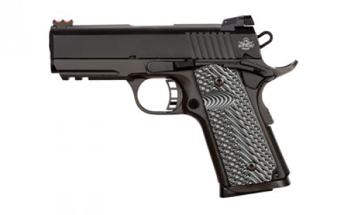 Armscor Tac Ultra CS, 1911, Semi-automatic, Metal Frame Pistol, Officer Size, 9MM, 3.5 Barrel, Steel, Parkerized Finish, Black, G10 Grips, Adjustable Sights, 8 Rounds, 1 Magazine 51700