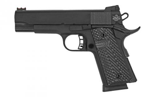 Armscor Rock Ultra CCO, 1911, Semi-automatic, Metal Frame Pistol, Officer Size Grip, Commander Length Slide, 45ACP, 4.25 Barrel, Steel, Parkerized Finish, Black, G10 Grips, Adjustable Sights, 7 Rounds, 1 Magazine 51857