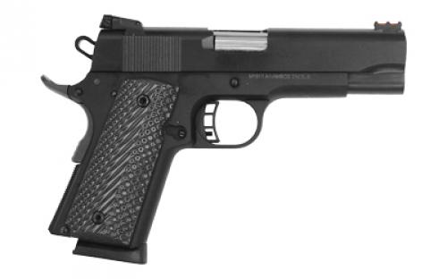 Armscor Rock Ultra CCO, 1911, Semi-automatic, Metal Frame Pistol, Officer Size Grip, Commander Length Slide, 45ACP, 4.25" Barrel, Steel, Parkerized Finish, Black, G10 Grips, Adjustable Sights, 7 Rounds, 1 Magazine 51857