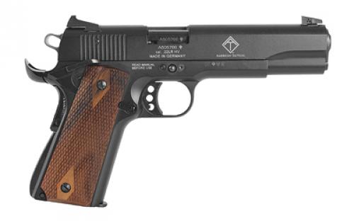 American Tactical M1911, Single Action, Semi-automatic, Metal Frame Pistol, Full Size, 22LR, 5" Barrel, Alloy, Blued Finish, Wood Grips, 10 Rounds, 1 Magazine, CA Approved, Non-threaded Barrel GERG2210M1911CA