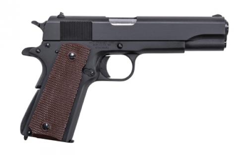 Auto Ordnance 1911A1, Semi-automatic, Metal Frame Pistol, Full Size, 9MM, 5" Barrel, Steel, Black, Wood Grips, Blade Front Sight/ Adjustable Rear Sight, Thumb and Grip Safety, 9 Rounds, 1 Magazine, GI Specs 1911BKO9W