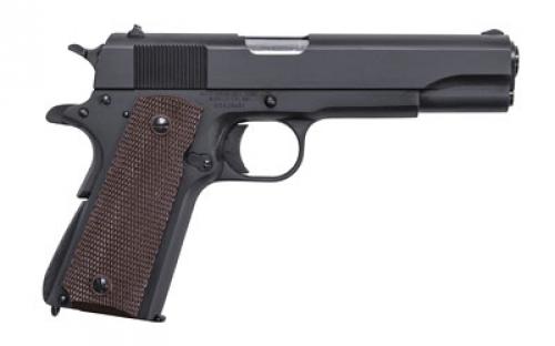 Auto Ordnance 1911, Semi-automatic, Metal Frame Pistol, Full Size, 9MM, 5" Barrel, Steel, Matte Finish, Finish, Plastic Grips, 9 Rounds, 1 Magazine, GI Specs 1911BKO9