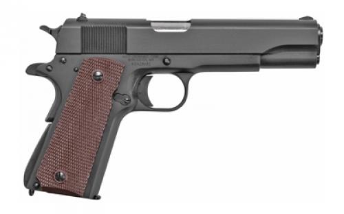 Auto Ordnance 1911, Semi-automatic, Metal Frame Pistol, Full Size, 45ACP, 5" Barrel, Steel, Matte Finish, Black, Plastic Grips, 7 Rounds, 1 Magazine, GI Specs 1911BKO