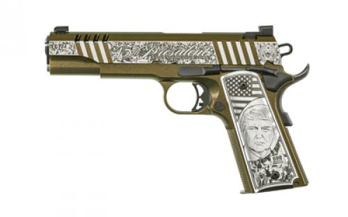 Auto Ordnance Trump Rally Cry 1911, Semi-automatic, Full Size, 45ACP, 5 Barrel, Aluminum Engraved Grips, Night Sights, 7 Rounds, 1 Magazine 1911TCAC12N