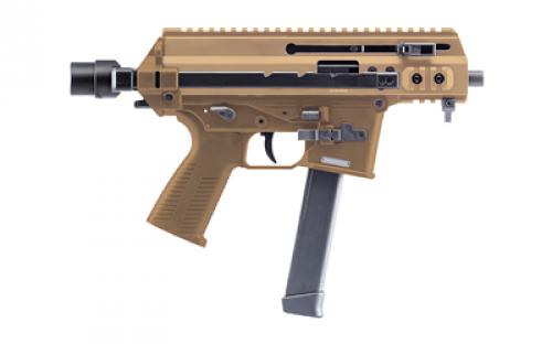 B&T APC9K PRO, Semi-automatic, Pistol, 9MM, 4.3 Threaded Barrel, Cerakote Finish, Tan, 30 Rounds, 1 Magazine, Telescopic Brace Adapter, Glock Magazine Compatible BT-361765-02-G-CT