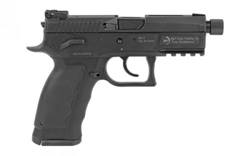 B&T MK-II, Semi-automatic, Aluminum Framed Pistol, Full Size, 9MM, 4.3" Barrel, Black, Adjustable Sights, 17 Rounds, 2 Magazines, Shield RMS Interface BT-510001