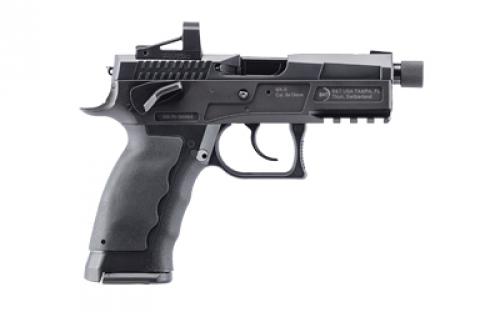 B&T MKII, Semi-automatic Pistol, Full Size, Double/Single Action, 9MM, 4.3 Threaded Barrel, Polymer Frame, Black, Adjustable Sights, Optics Ready (Shield RMS Cut), Ambidextrous Safety, 17 Rounds, 1 Magazine BT-510002