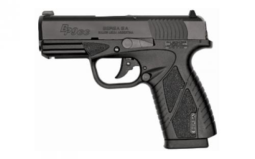 Bersa Concealed Carry, Double Action Only, Semi-automatic, Polymer Frame Pistol, Compact, 9MM, 3.2 Barrel, Matte Finish, Black, Fixed Sights, 8 Rounds, 1 Magazine BP9MCC