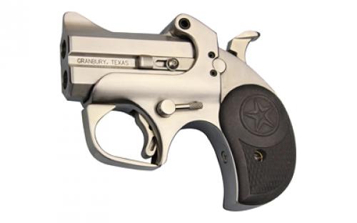 Bond Arms Cub, Derringer, 357 Magnum/38 Special, 2.5 Barrel, Steel, Stainless Finish, Rubber Grips, Fixed Sights, 2 Rounds, With Trigger Guard BACB35738