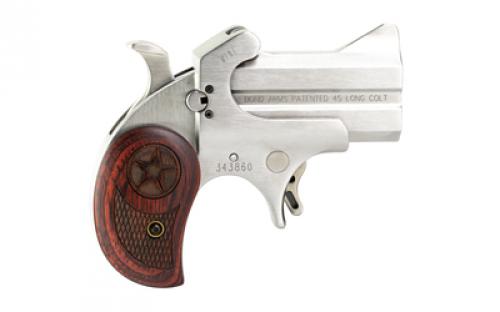 Bond Arms Mini 45, Derringer, 45 Long Colt, 2.5" Barrel, Steel, Stainless Finish, Rosewood Grips, Fixed Sights, 2 Rounds, No Trigger Guard BAM45LC