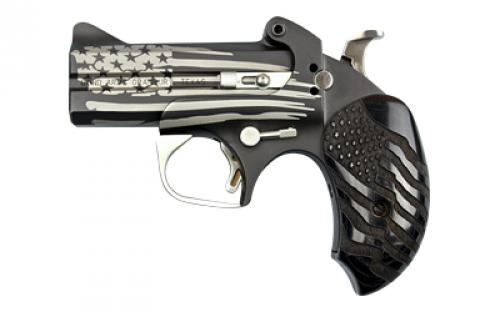 Bond Arms Old Glory, Derringer, 410 Gauge/45 Long Colt, 3.5 Barrel, Steel, Black, Black Wood Grips with Flag, Fixed Sights, 2 Rounds, With Trigger Guard BAOG45410BLK