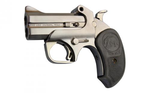 Bond Arms Papa Bear, Derringer, 410 Gauge/45 Long Colt, 3 Barrel, Steel, Stainless Finish, Rubber Grips, Fixed Sights, 2 Rounds, With Trigger Guard BAPB45410