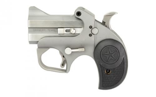 Bond Arms Roughneck, Derringer, 357 Magnum/38 Special, 2.5 Barrel, Steel, Silver, Rubber Grips, Fixed Sights, 2 Rounds, With Trigger Guard BARN-357/38