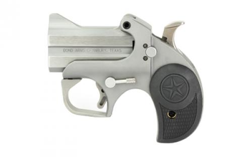 Bond Arms Roughneck, Derringer, 9MM, 2.5 Barrel, Steel, Silver, Rubber Grips, Fixed Sights, 2 Rounds, With Trigger Guard BARN-9MM