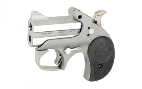 Bond Arms Roughneck, Derringer, 9MM, 2.5" Barrel, Steel, Silver, Rubber Grips, Fixed Sights, 2 Rounds, With Trigger Guard BARN-9MM