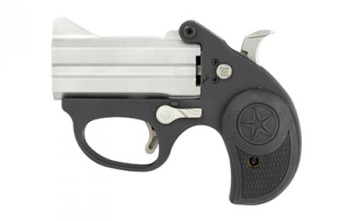 Bond Arms Stinger, Derringer, 380ACP, 3 Barrel, Aluminum, Silver, Rubber Grips, Fixed Sights, 2 Rounds, With Trigger Guard BASL-380ACP