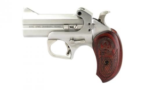 Bond Arms Snake Slayer, Derringer, 410 or 45LC, 3.5 Barrel, Steel, Silver, Rosewood Grips, Fixed Sights, 2 Rounds, With Trigger Guard BASS45410