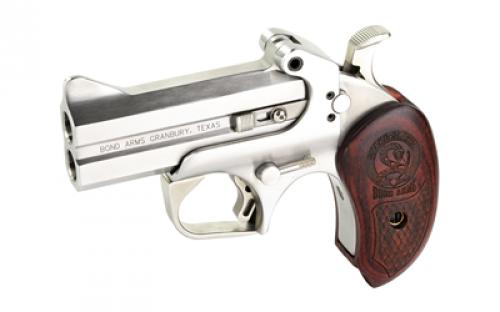 Bond Arms Snake Slayer, Derringer, 410 or 45LC, 3.5" Barrel, Steel, Silver, Rosewood Grips, Fixed Sights, 2 Rounds, With Trigger Guard BASS45410