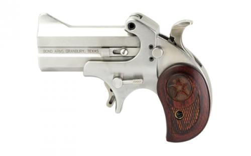 Bond Arms Cowboy Defender, Derringer, 410 or 45LC, 3 Barrel, Steel, Silver, Rosewood Grips, Fixed Sights, 2 Rounds CD45410