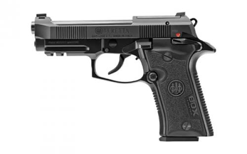 Beretta 80X Cheetah, Double Action/Single Action, Semi-automatic, Metal Frame Pistol, 380 ACP, 3.9 Barrel, Polymer Grip, Manual Safety/Decocker, Black, 10 Rounds, 2 Magazines, Front Picatinny Rail, Optic Ready J80XBLK10