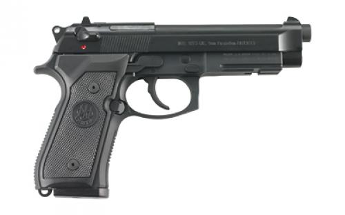 Beretta M9A1, Double Action/Single Action, Semi-automatic, Metal Frame Pistol, Full Size, 22LR, 4.9" Barrel, Alloy, Anodized Finish, Black, 3 Dot Sights, Manual Safety, 10 Rounds, 1 Magazine J90A1M9A1F18