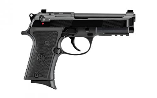 Beretta 92X RDO FR Compact, Double Action/Single Action, Semi-automatic, Metal Frame Pistol, 9MM, 4.3" Barrel, Aluminum, Black Anodized, Polymer Grip, Fixed Sights, Manual Safety/Decocker, 10 Rounds, 2 Magazines, Front Picatinny Rail, Optic Ready J92CR92070