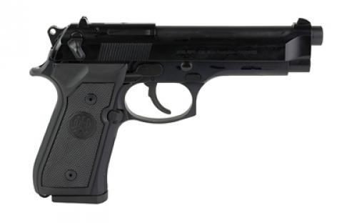 Beretta 92FS, Double Action/Single Action, Semi-automatic, Metal Frame Pistol, Full Size, 9MM, 4.9" Barrel, Anodized Finish, Black, Ambidextrous Decocker/Safety, White 3 Dot Sights, 10 Rounds, 2 Magazines J92F300