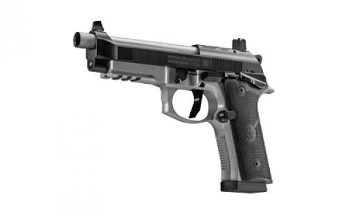 Beretta 92XI SAO Tactical, Semi-automatic, Single Action Only, Full Size Pistol, 9MM, 5.1 Threaded Barrel, 1/2x28, Cerakote Finish, Black Slide and Controls, Silver Frame and Barrel, Optic Ready, Ambidextrous Safety, Suppressor Sights, 15 Rounds, 2 Magazines, BLEM (Scratches on Handguard) J92XFMSA15TB