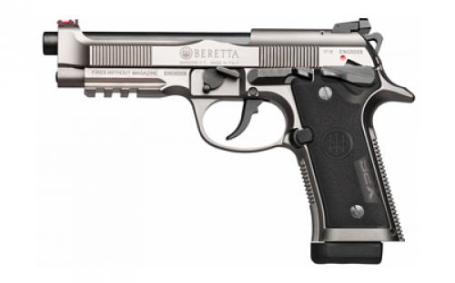 Beretta 92X Performance, Double Action/Single Action, Semi-automatic, Metal Frame Pistol, Full Size, 9MM, 4.9 Barrel, Nistan Alloy Finish, Red Fiber Optic Front Sight / Black Adjustable Rear Sight, Ambidextrous Safety, 10 Rounds, 2 Magazines J92XR20