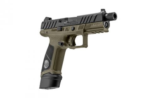 Beretta APX, A1 Tactical, Striker Fired, Semi-automatic, Polymer Frame Pistol, Full Size, 9MM, 4.8" Threaded Barrel, 1/2x24, Matte Finish, Black Slide, Olive Drab Green Frame, Optics Ready, Trigger Safety, Blackout Suppressor Height Sights, Interchangeable Back Straps, 21 Rounds, 3 Magazines JAXA1F921TAC