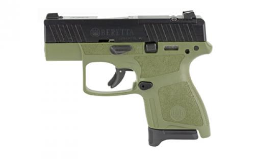 Beretta APX A1 Carry, Stricker Fired, Semi-automatic, Sub Compact, Polymer Framed Pistol, 9MM, 3 Barrel, OD Green, Fixed Sights, Passive Safety, 8 Rounds, 2 Magazines, (1)-6 Round Magazine & (1)-8 Round Magazine, Optic Ready JAXN927A1