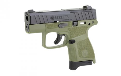 Beretta APX A1 Carry, Stricker Fired, Semi-automatic, Sub Compact, Polymer Framed Pistol, 9MM, 3" Barrel, OD Green, Fixed Sights, Passive Safety, 8 Rounds, 2 Magazines, (1)-6 Round Magazine & (1)-8 Round Magazine, Optic Ready JAXN927A1