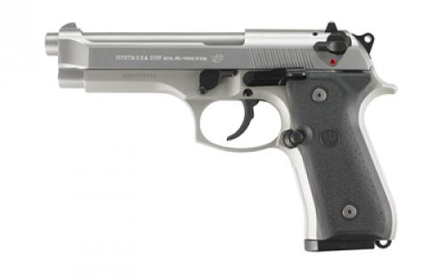 Beretta 92FS, INOX, Double Action/Single Action, Semi-automatic, Metal Frame Pistol, Full Size, 9MM, 4.9 Barrel, Silver INOX Finish, Rubber Grips, 3 Dot Sights, 10 Rounds, 2 Magazines JS92F510CA