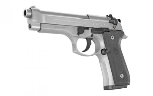 Beretta 92FS INOX, Double Action/Single Action, Semi-automatic, Metal Frame Pistol, Full Size, 9MM, 4.9" Barrel, Alloy, Stainless INOX Finish, Rubber Grips, 10 Rounds, 2 Magazines JS92F510